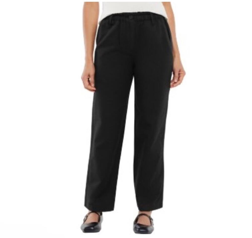 Gap Pants Womens Large Black Easy Twill High Rise Classic Lyocell Work Travel